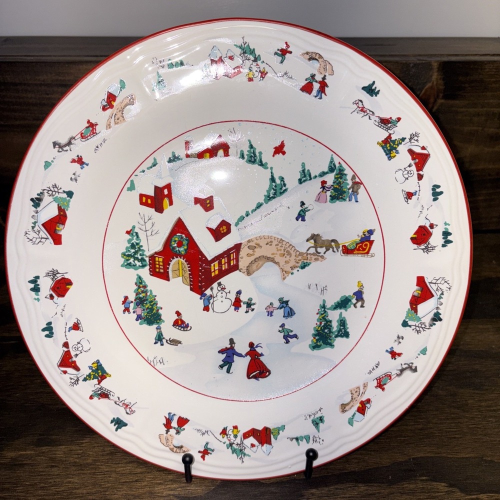 Farberware White Christmas #391 Serving Platter 11" Cookie Plate